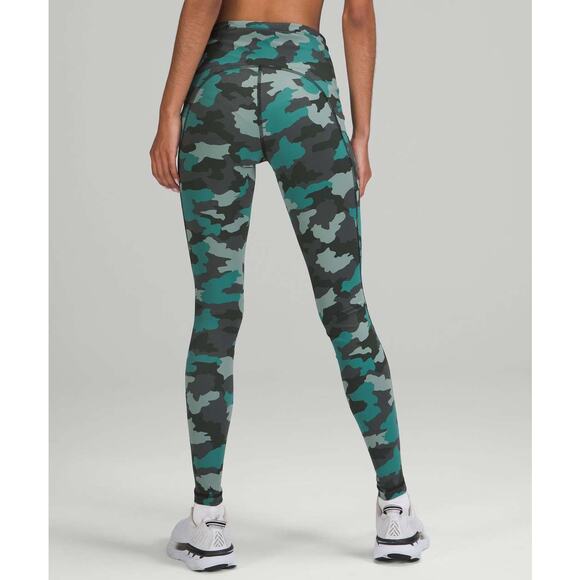 LULULEMON Swift Speed High-Rise Tight 28" Heritage 365 Camo Tidewater Teal {K35} - Picture 1 of 6